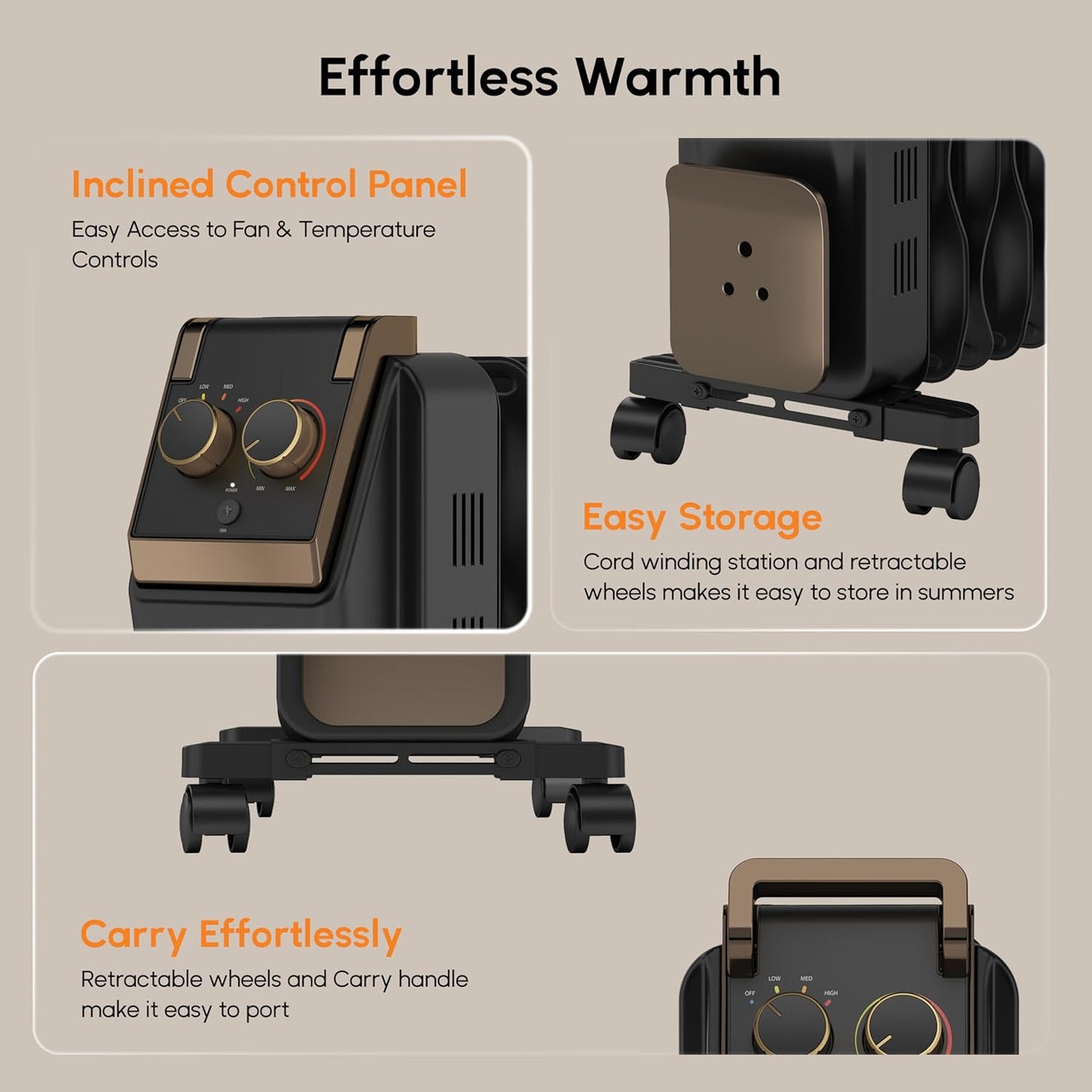 Havells Hestio 15 Wave | Fin OFR (Oil Filled Radiator) | Room Heater | 2900 W | 3 Heat Settings