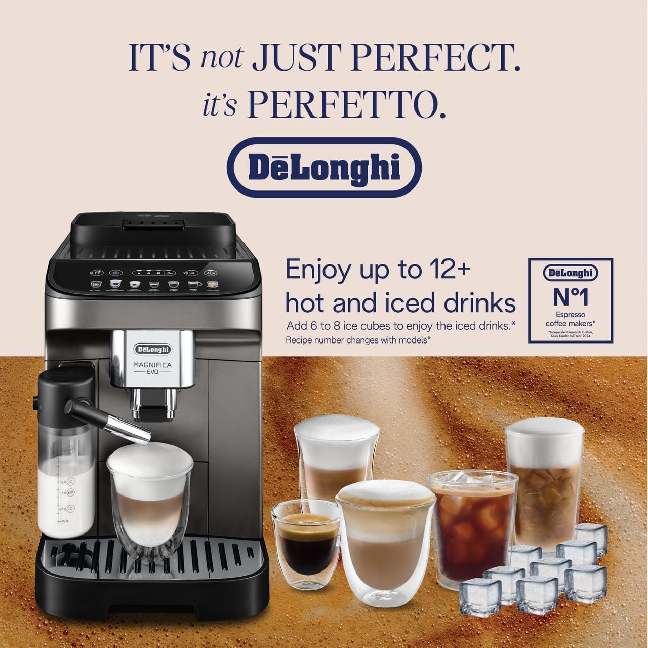 Delonghi Magnifica Evo Fully Automatic Coffee Machine | 12+ Hot & Cold Coffee Options |