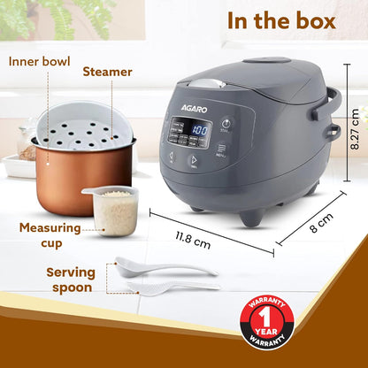 Agaro Imperial Electric Rice Cooker | 2L | 8 Preset Cooking Function | Unique design |