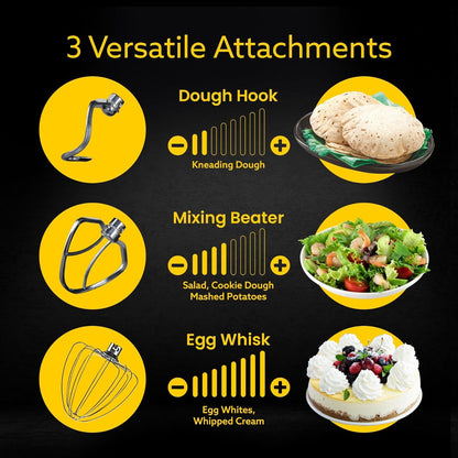 Agaro Royal Stand Mixer | 5 L | 1000W | 8 Speeds | Black |