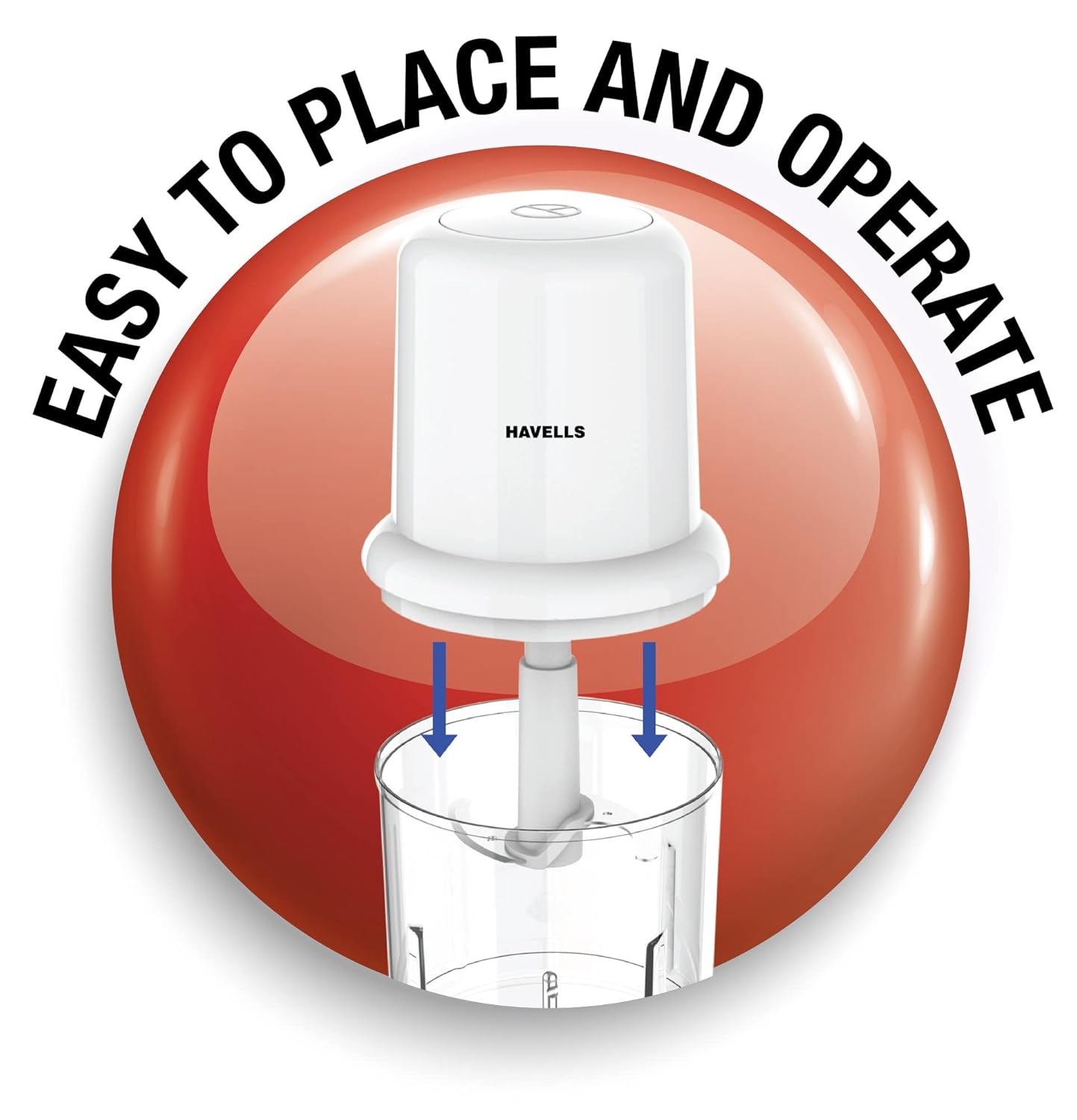 Havells Coral Chopper | 200W | Electric Vegetable Chopper for Kitchen | 750ml Bowl | One-Touch Operation |