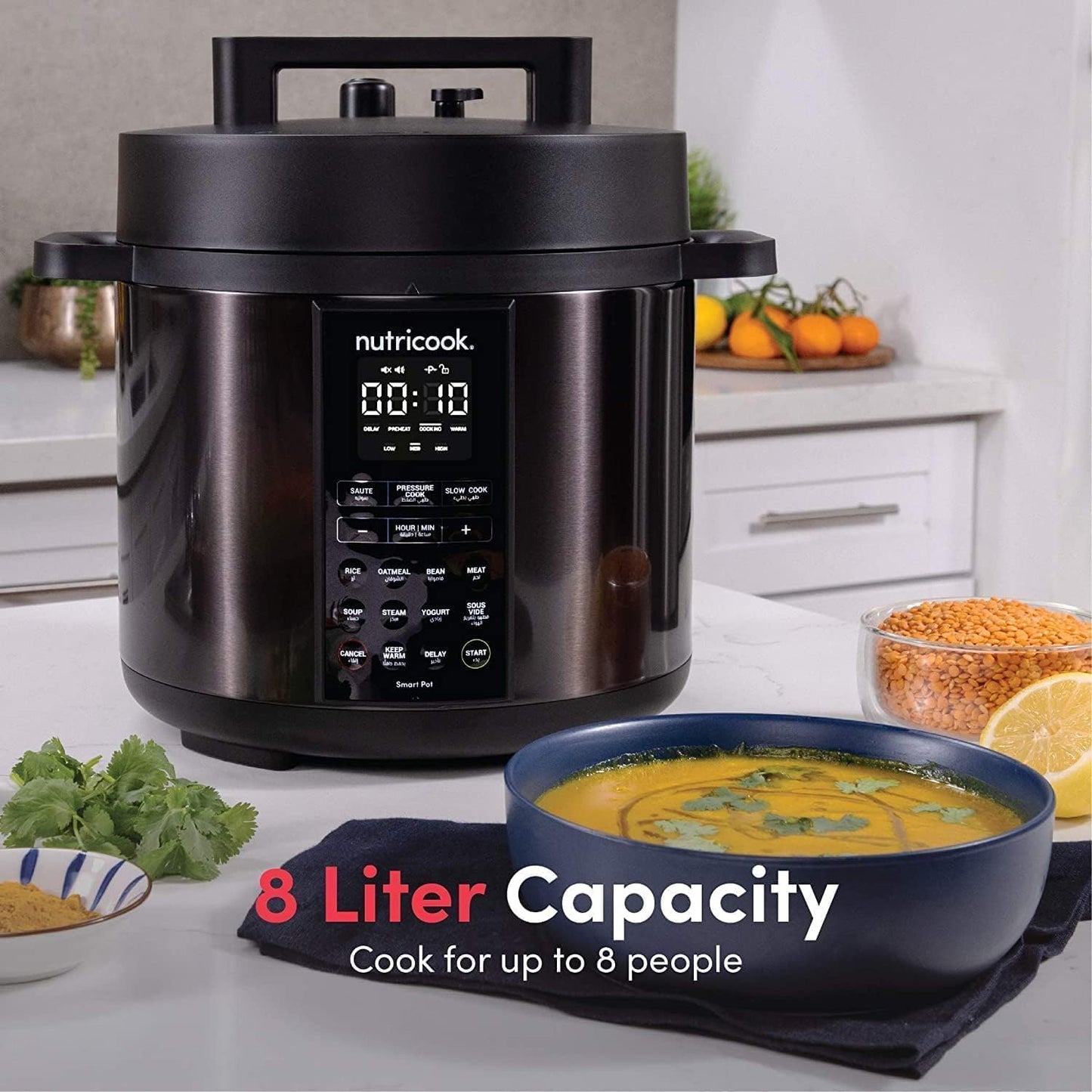 Nutricook | Electric Pressure Cooker | 8 Litre | 1000W | 9 In 1 Instant