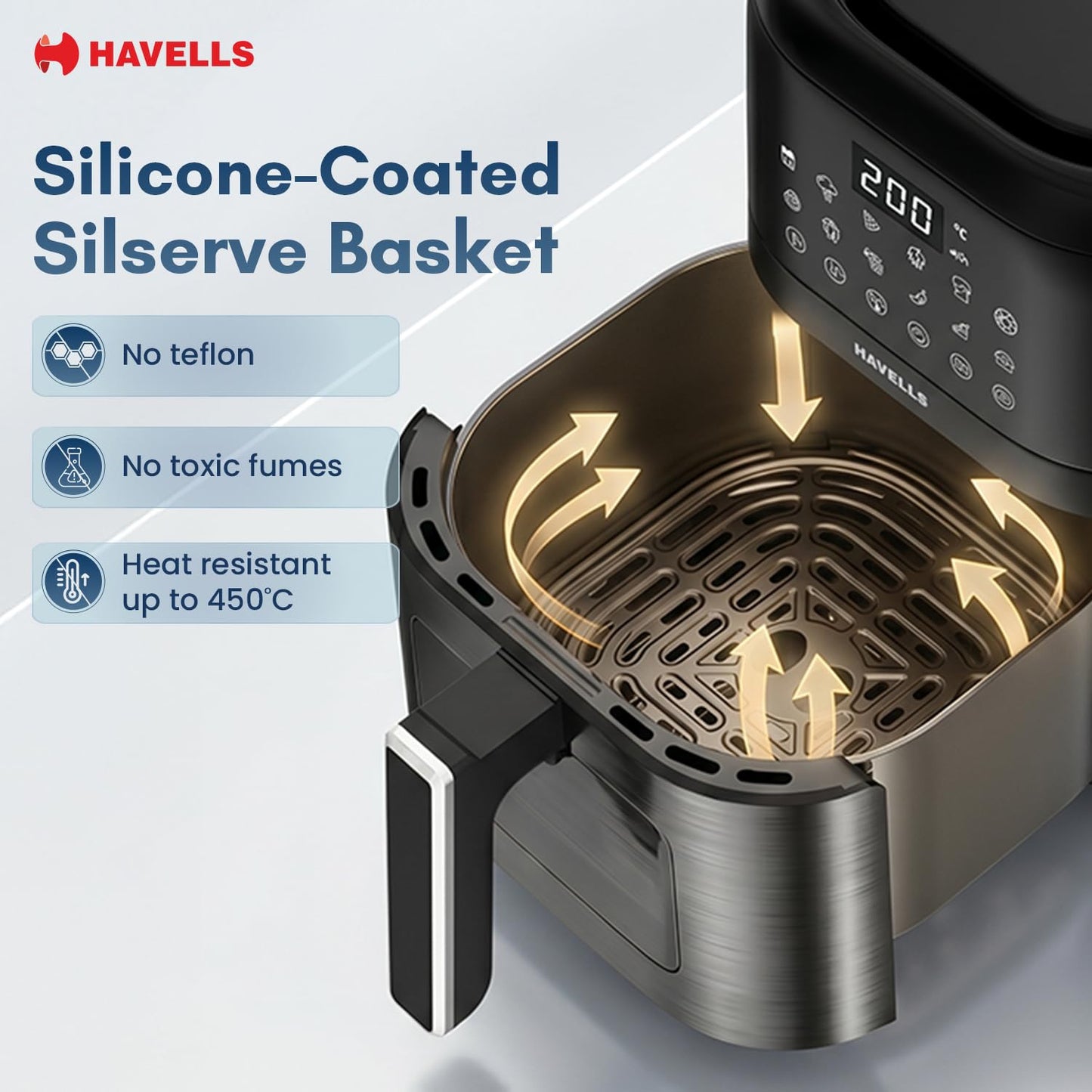 Havells Prolife Vista Digital | Air Fryer 4.2 Ltr | 1350 Watts | See Through Window |