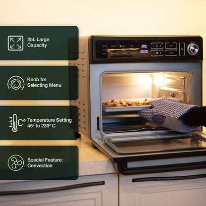 Tesora Imperial Chef Digital Air Fryer Oven | 25 Litres | Black |