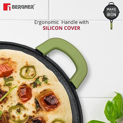 Buy Bergner Element Pre-Seasoned Cast Iron Flat Tawa | 30 cm |