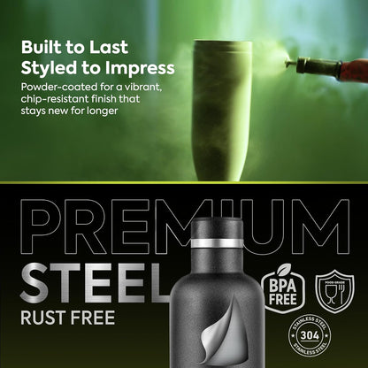 Pexpo Stainless Steel Water Bottle | 1 L | Hot and Cold Flask | Black |