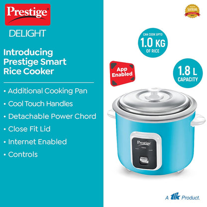 Prestige Delight Smart 1.8-2 Electric Rice Cooker | Blue | - Infinia Home and Kitchen
