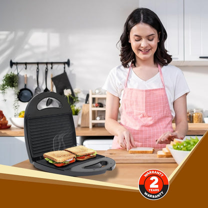 Agaro Non-Stick  Delite Sandwich Maker | 750W | Black | Oil Free |