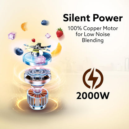 Agaro Royal Professional Blender | 5 Preset Function | 2000W | 9 Speed | Black |