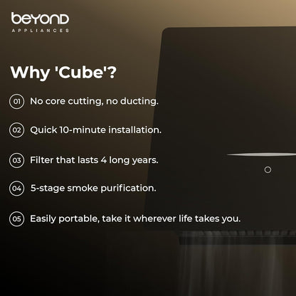 Beyond Cube Chimney | Black | Ductless Design