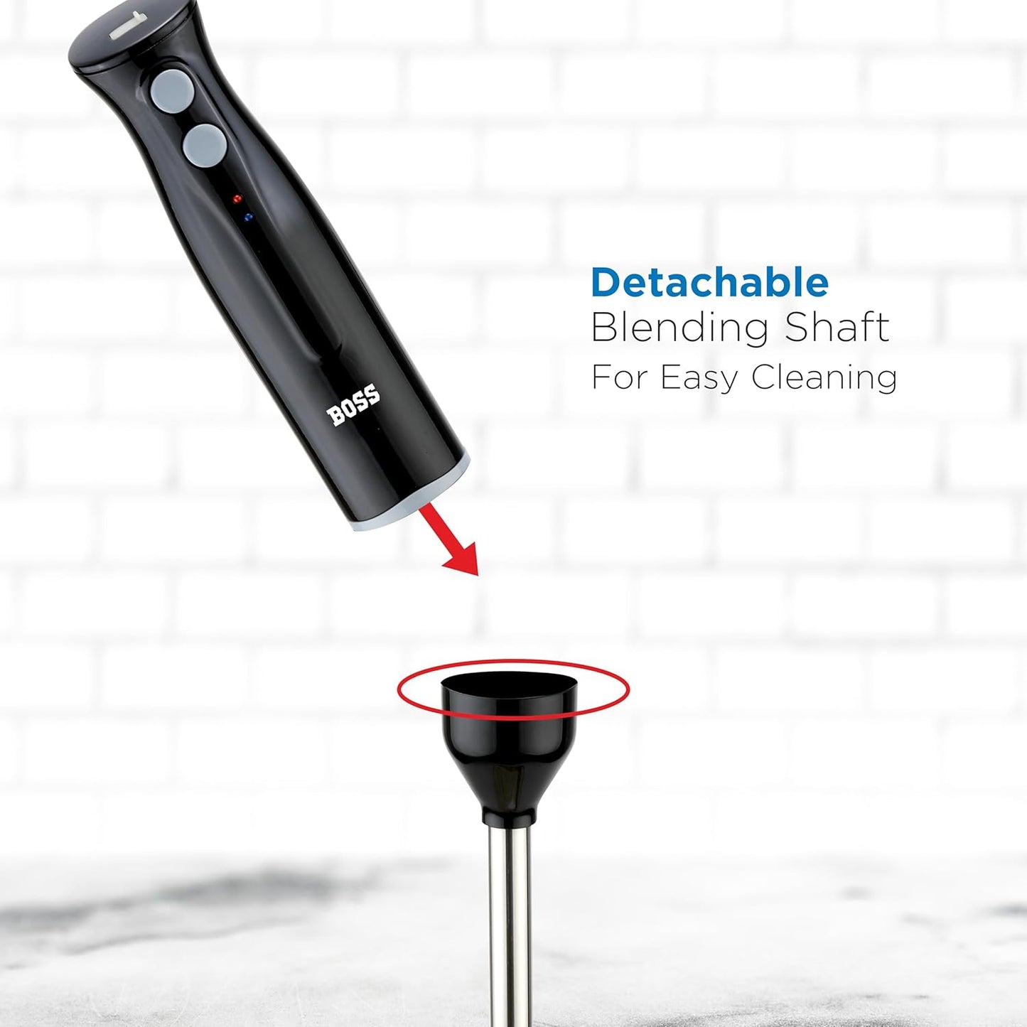 BOSS Zest Cordless Hand Blender | 150-Watts | Black | - Infinia Home and Kitchen