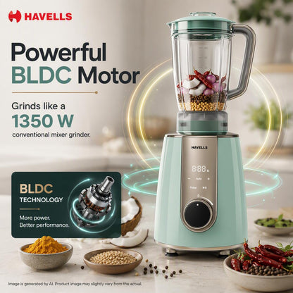 Havells CRAFT Mixer Grinder | 800W | 3 Jar | One Touch Grinding | Unique Touch Control |