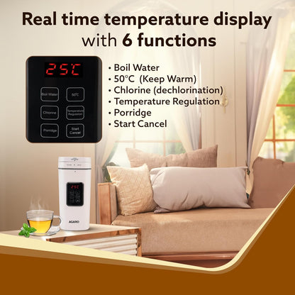 AGARO Delite Portable Electric Kettle | 500ml | White | Travel Electric Kettle |