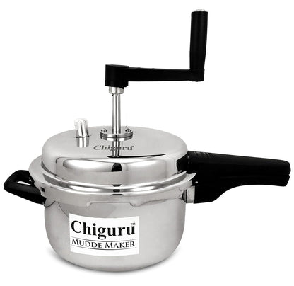 Chiguru Stainless Steel Mudde Maker | 5.5 Litre |Outer Lid | Smooth Operation |