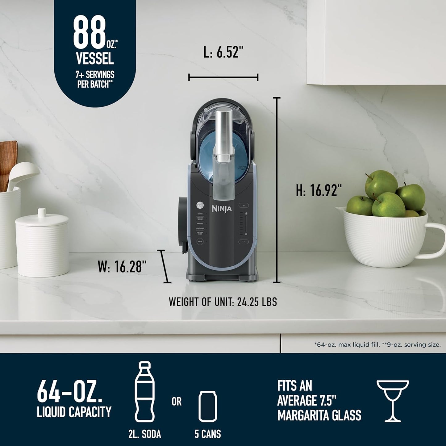 Ninja Professional Slushie & Smoothie Maker | Frozen Drink Machine | 5 Presets | One-Touch |