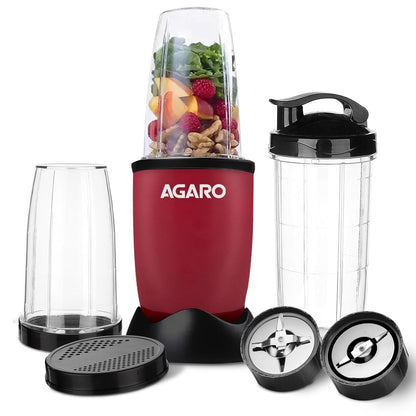 Agaro Regal 3 Jar Personal Blender | 400 Watts | Red & Black |