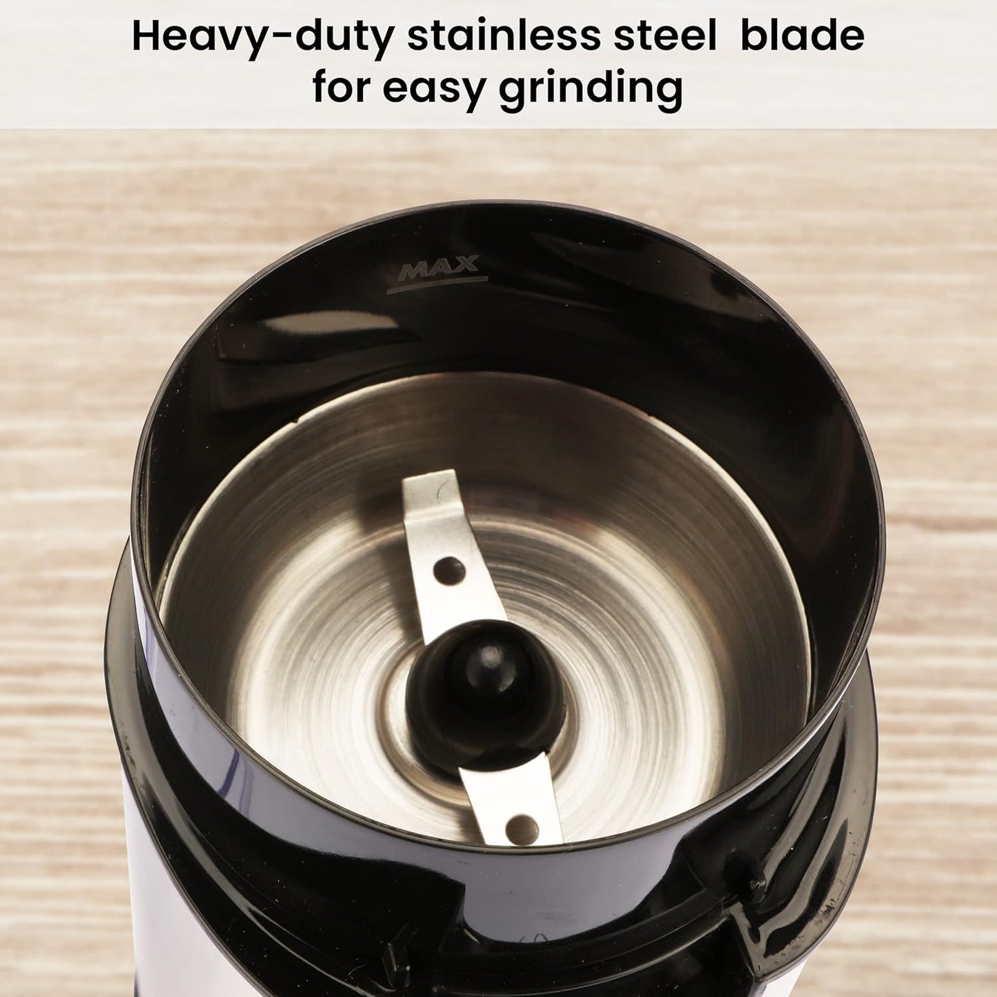 AGARO Grand Electric Coffee Grinder | Grinds up to 60 Grams Dry Coffee Beans | Portable | Silver |