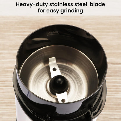 AGARO Grand Electric Coffee Grinder | Grinds up to 60 Grams Dry Coffee Beans | Portable | Silver |