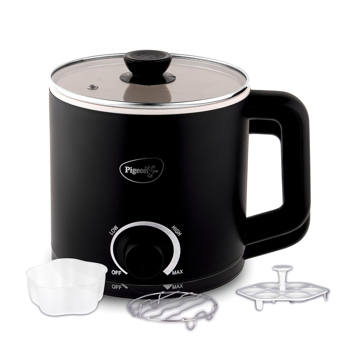 Pigeon Swift Multicook Kettle | 1.5 Litre | Food Grade Stainless Steel Inner Wall | Glass Lid |