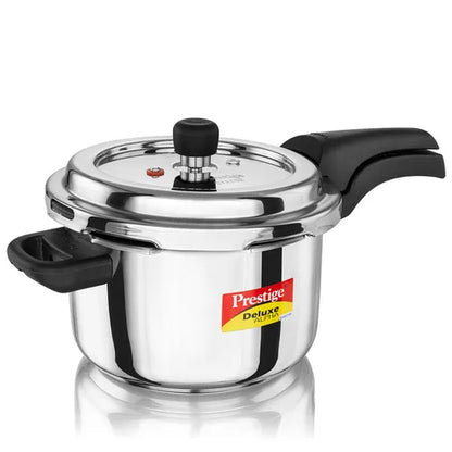 Prestige Deluxe Alpha Svachh Stainless Steel Pressure Cooker | 4 Litre | 10 Years Warranty |
