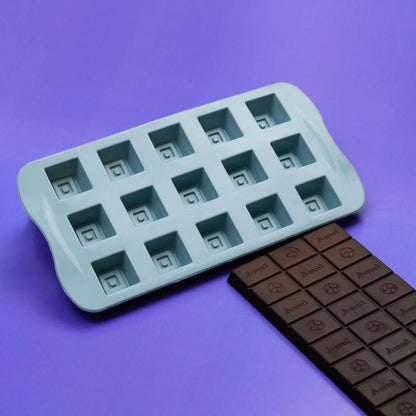 Rena Silicone Square Chocolate Mould/ Ice-tray | 15 Holes |