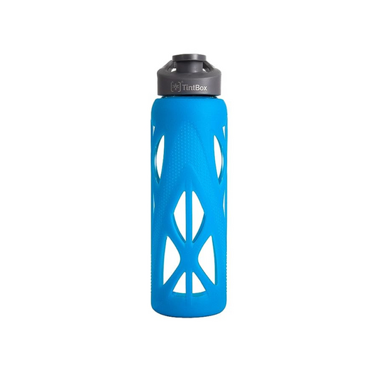 TintBox Borosilicate Glass Bottle | Electric Blue