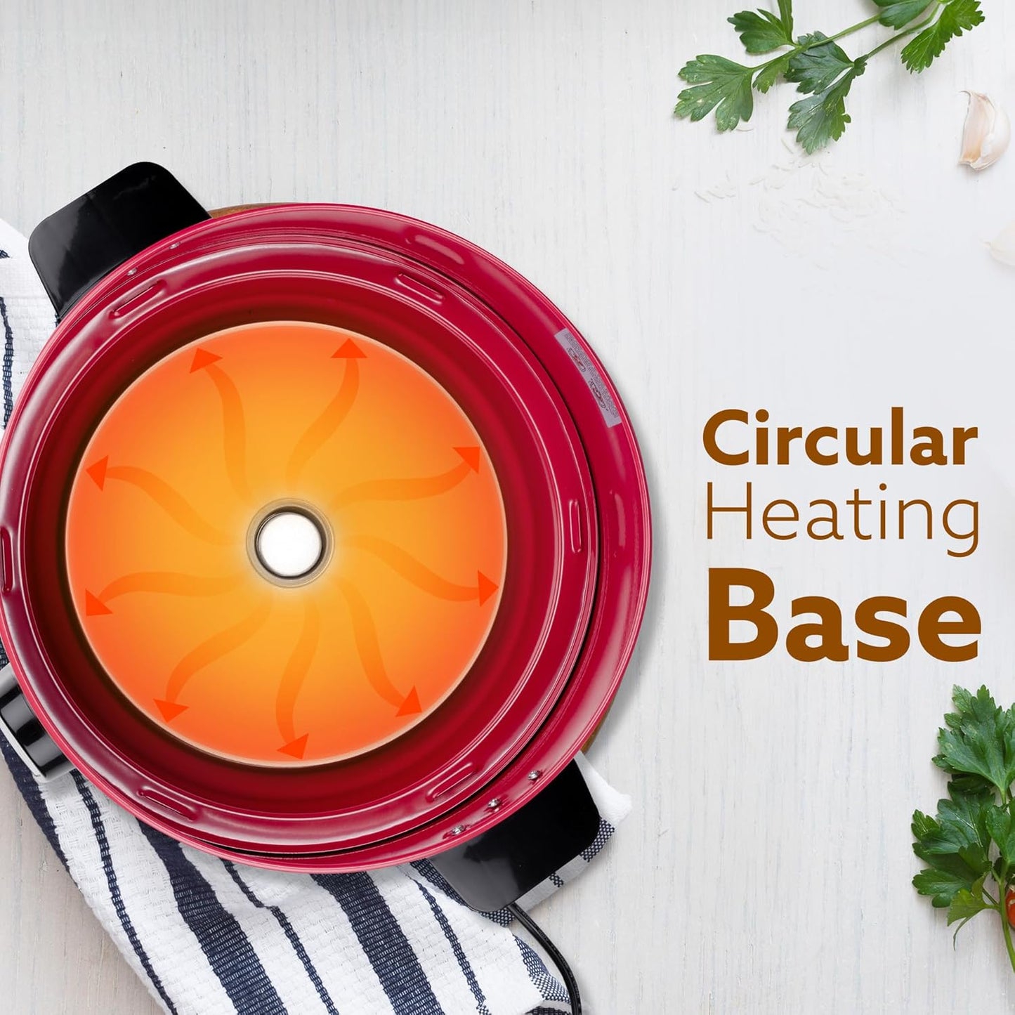 Agaro Regency Electric Rice Cooker | 5L | Aluminium Inner Pot | Red |