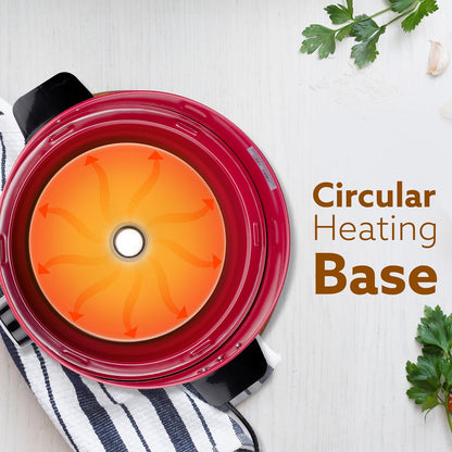 Agaro Regency Electric Rice Cooker | 5L | Aluminium Inner Pot | Red |