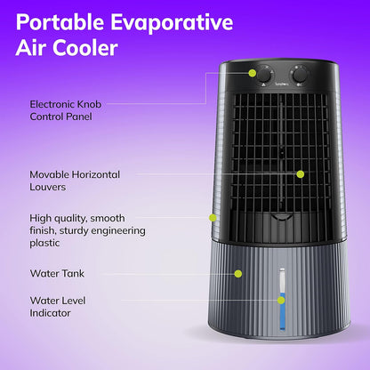 Symphony Duet- i | Personal Tower Cooling Fan | Grey | - Infinia Home and Kitchen