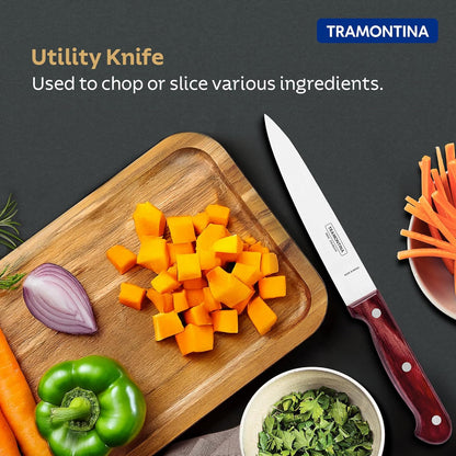 Tramontina Polywood Utility Knife | Multipurpose Kitchen Knife | 5 Year Warranty | 15.2 cm |