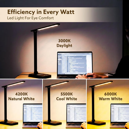 AGARO Regal Study Table Lamp | 5W LED Desk Light | USB Type-C | Touch Control |