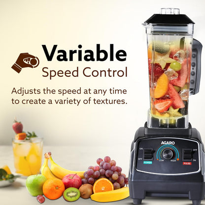 Agaro Grand Professional Blender | 2000W | 2 L | 8 Leaf SS Blade | Black |