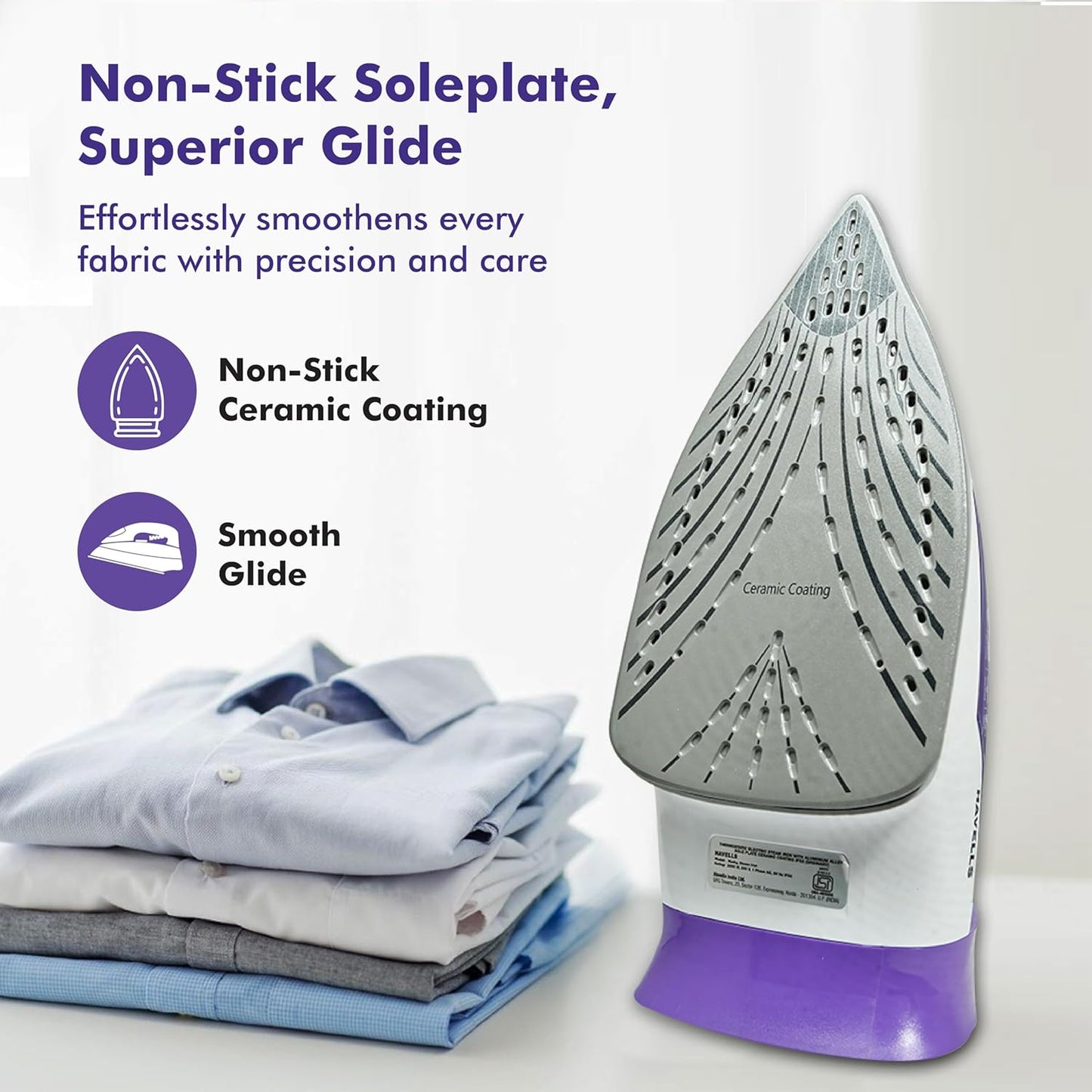 HAVELLS Husky | 2200 W | Steam Iron | Purple | Auto Shut Off |