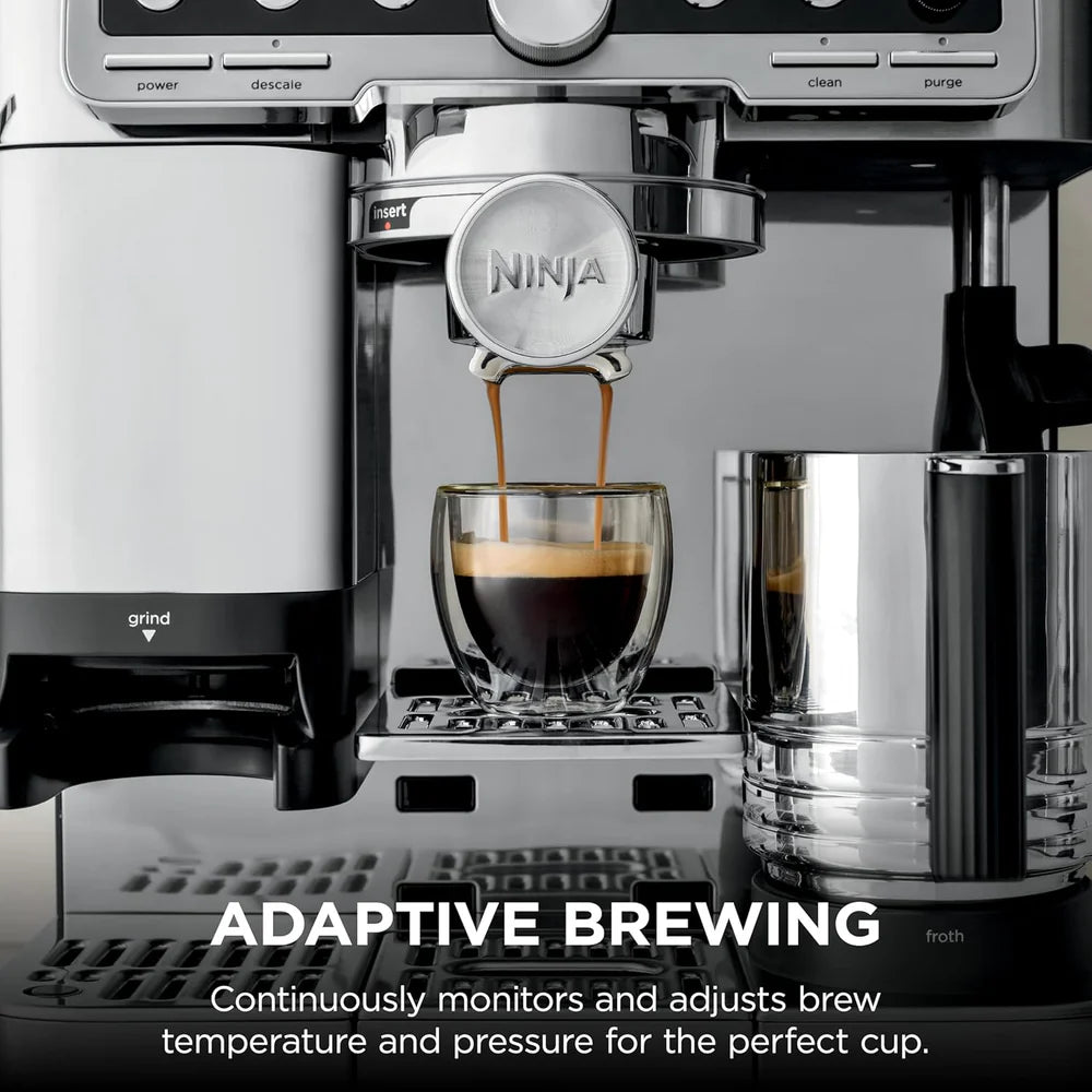 Ninja Luxe Pro 4-in-1 Coffee Machine | Espresso, Cappuccino & Latte Maker | Barista Assist |
