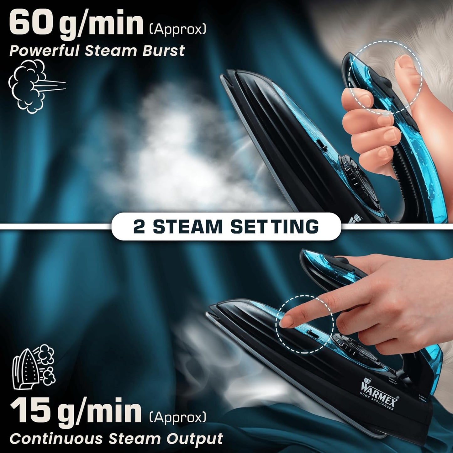 Warmex Mini Portable Travel Wet & Dry Steam Iron |  1100W  |
