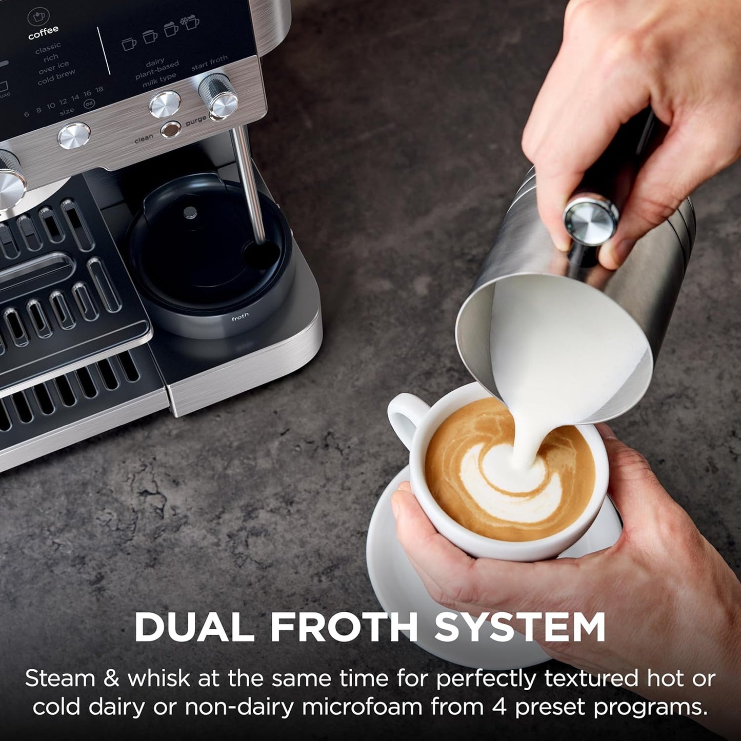 Ninja Luxe Café Premier 3-in-1 Espresso Machine with Built-in Grinder & Scale | Stainless Steel Coffee Maker | Barista Style Coffee at Home |