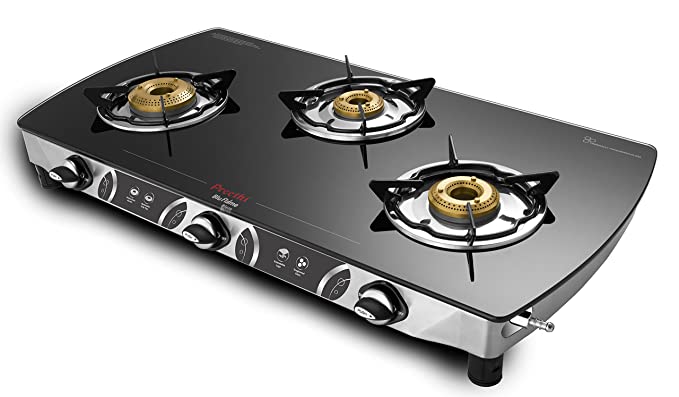 Preethi Blu Flame Blaze Glass top 3 Burner Gas Stove