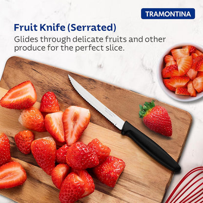 Tramontina Plenus Fruit Knife | Serrated Edge | Kitchen Knife for Fruits | Lightweight | 12 cm |