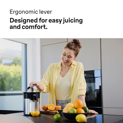 Braun Quick 7 Citrus Juicer | Unique Anti Drip System | Stainless Steel Body |