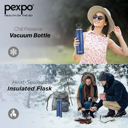 Pexpo Altros Stainless Steel Hot & Cold Vacuum Insulated Flask | 800ml | Blue |