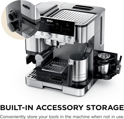 Ninja Luxe Café Premier 3-in-1 Espresso Machine with Built-in Grinder & Scale | Stainless Steel Coffee Maker | Barista Style Coffee at Home |