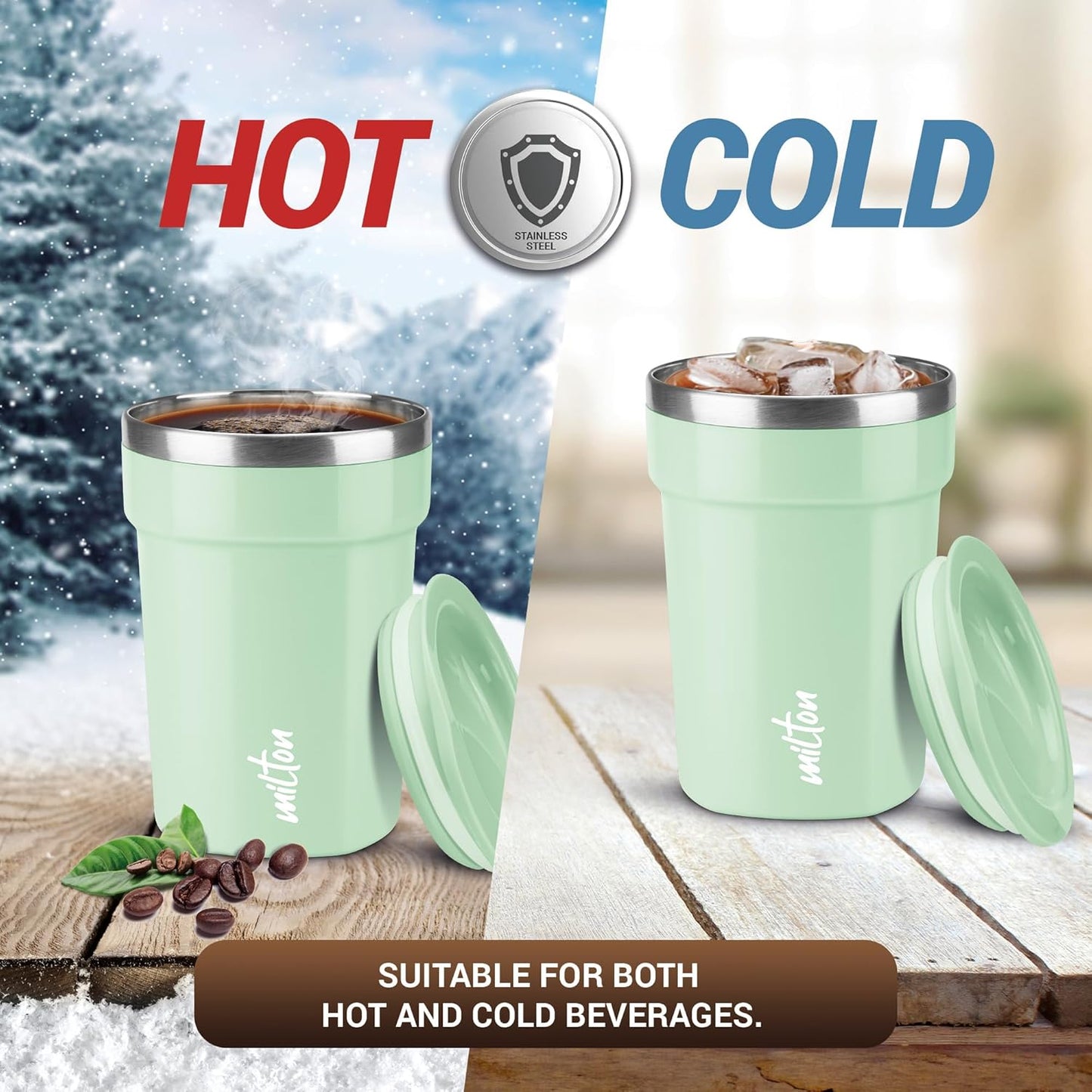 Milton Cool Touch Deccan Coffee Mug | 350ml | Aqua Green |