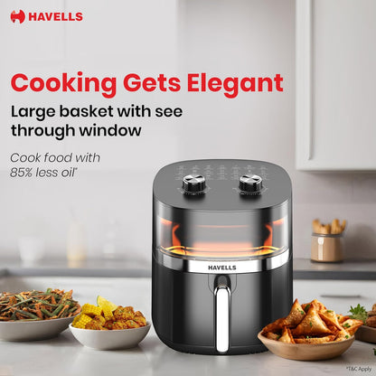 Havells Prolife Stellar Chef Air Fryer 5.5 Ltr | 1500 Watts | See Through Window |