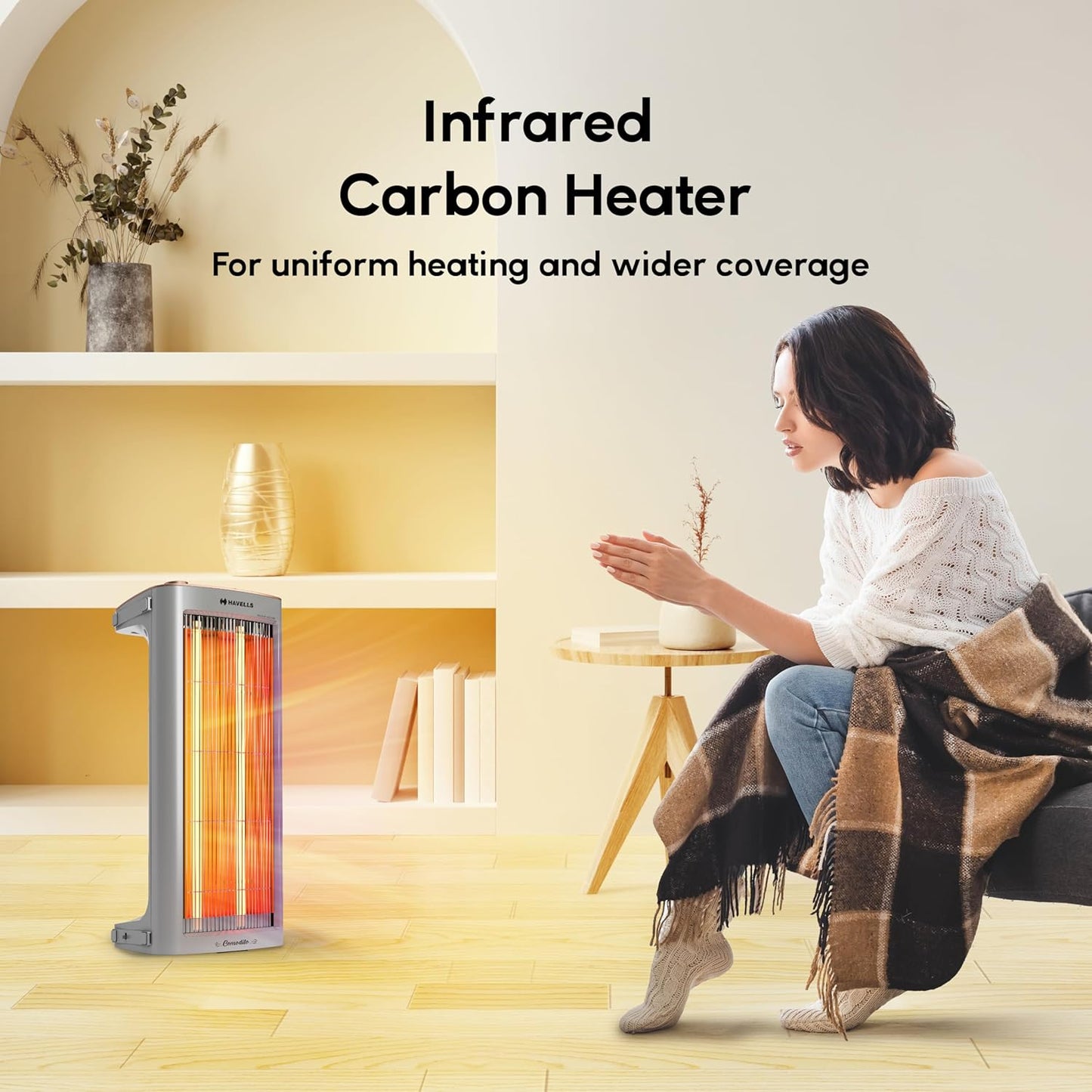 Havells Comodito | 900 Watt | Room Heater | Safety Grill | 120 Minute Sleep Time |