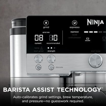 Ninja Luxe Café Premier 3-in-1 Espresso Machine with Built-in Grinder & Scale | Stainless Steel Coffee Maker | Barista Style Coffee at Home |