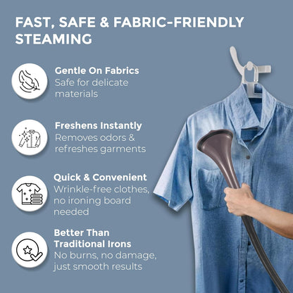 HAVELLS Fyber Garment Steamer | 1600 Watt | 3 Steam Control | Quick Steam Ready | 1.3L Detachable Tank