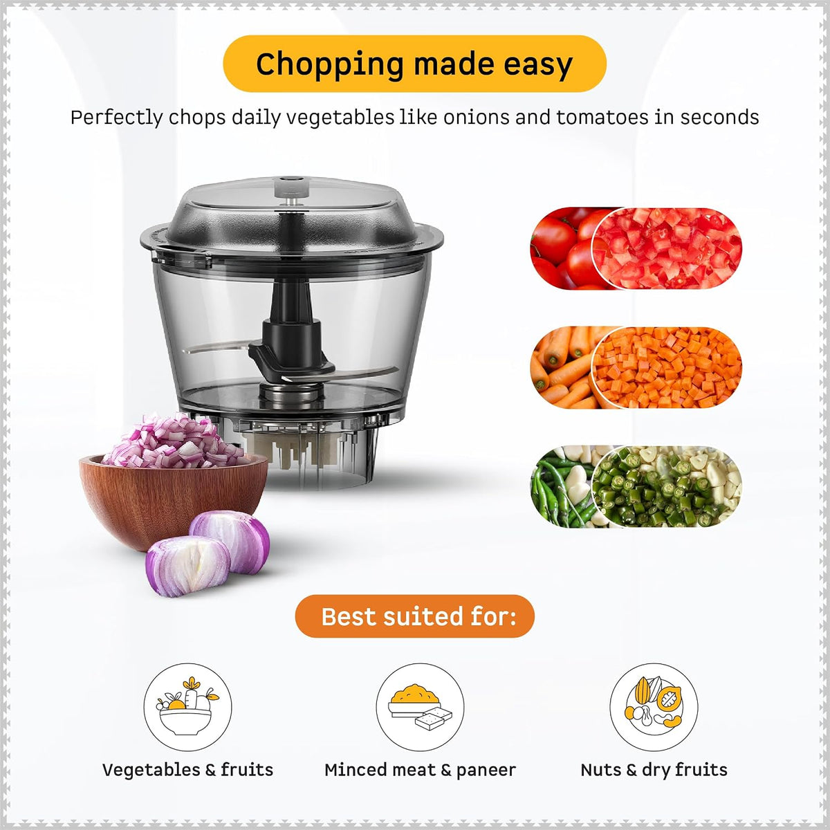 Atomberg Tavi Mixer Grinder | 4 Jars Including Chopper Jar | Unique Coarse Mode for Silbatta-Like Texture |