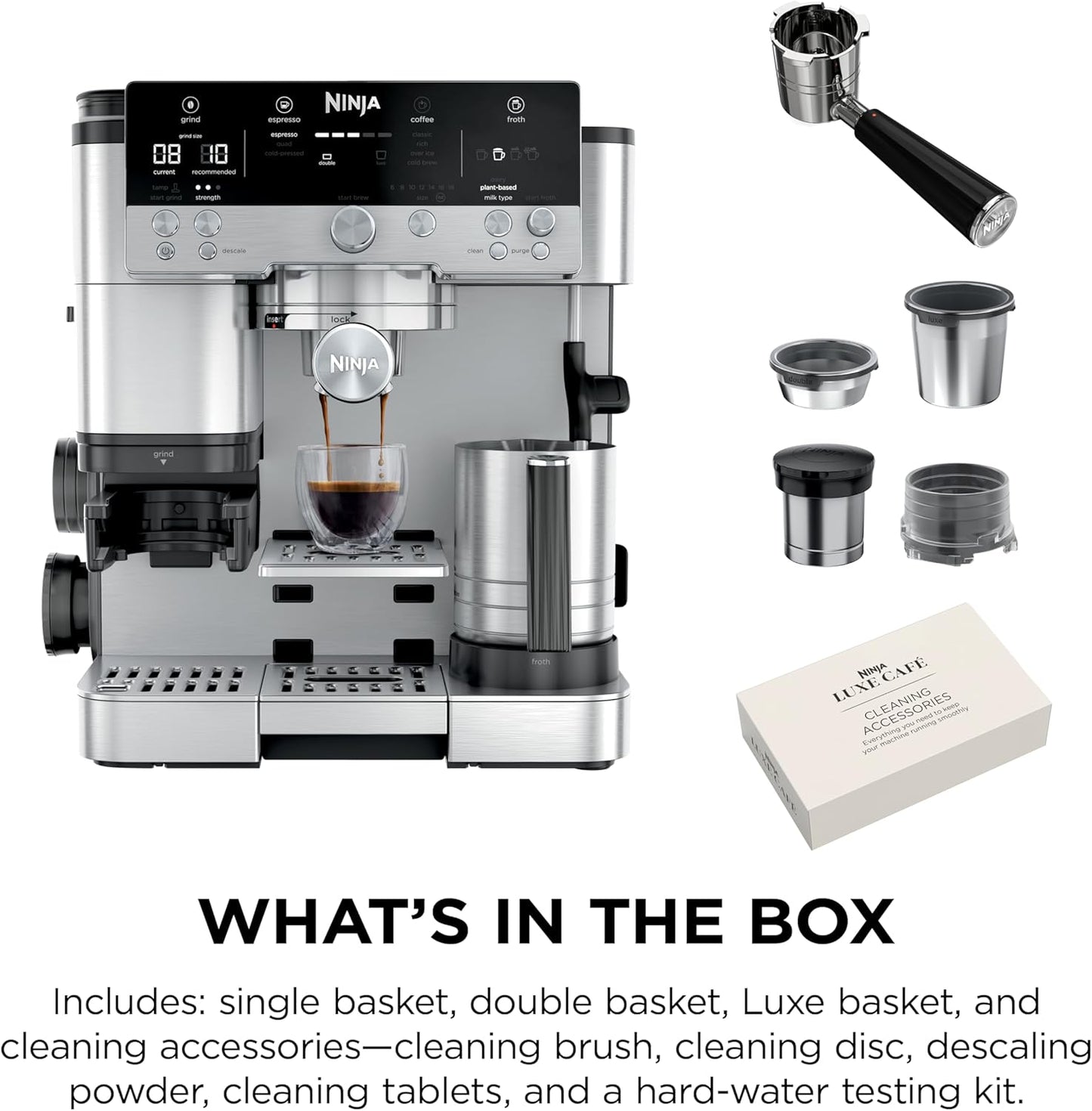 Ninja Luxe Café Premier 3-in-1 Espresso Machine with Built-in Grinder & Scale | Stainless Steel Coffee Maker | Barista Style Coffee at Home |