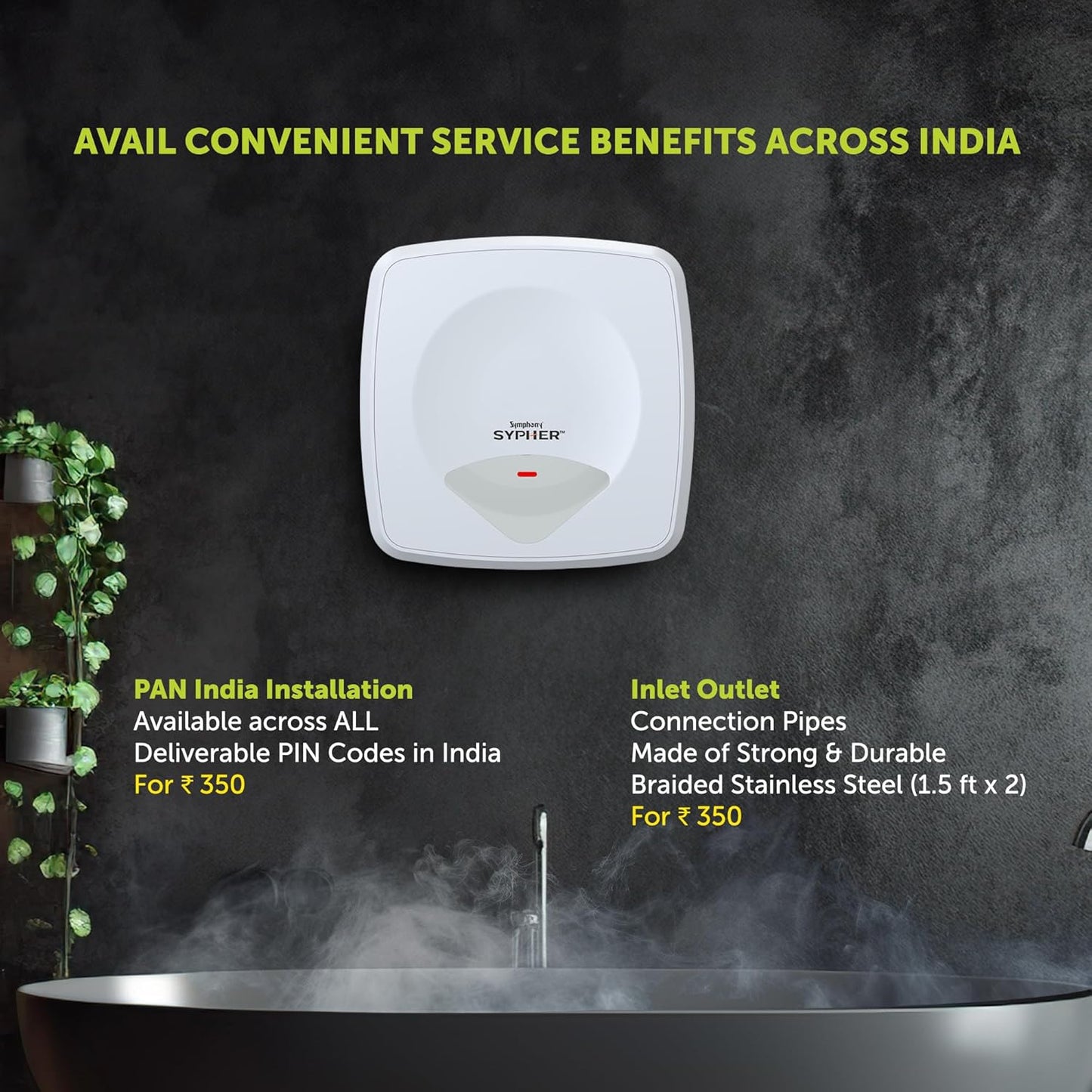 Symphony Sypher Geysers | 2KW Heating | White |