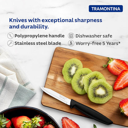 Tramontina Plenus Fruits and Vegetable Knife | Polypropylene Handle | Dishwasher Safe | 5 Year Warranty |